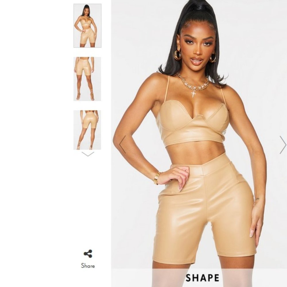 COPY - NEW! Shape Stone PU Cup Detail Bralet - Size 6 US